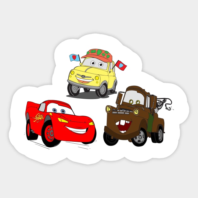 McQueen,Mater and Luigi Sticker by GerganaR